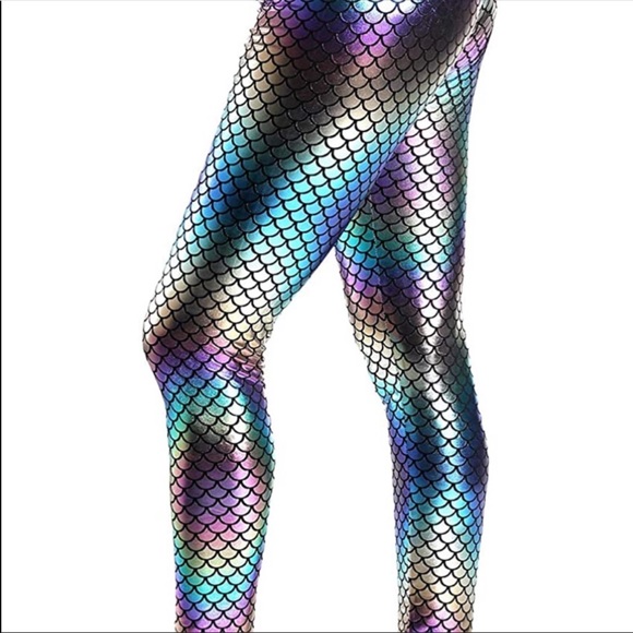 Womens Fish metallic Mermaid 3D bling leggings - Picture 11 of 11